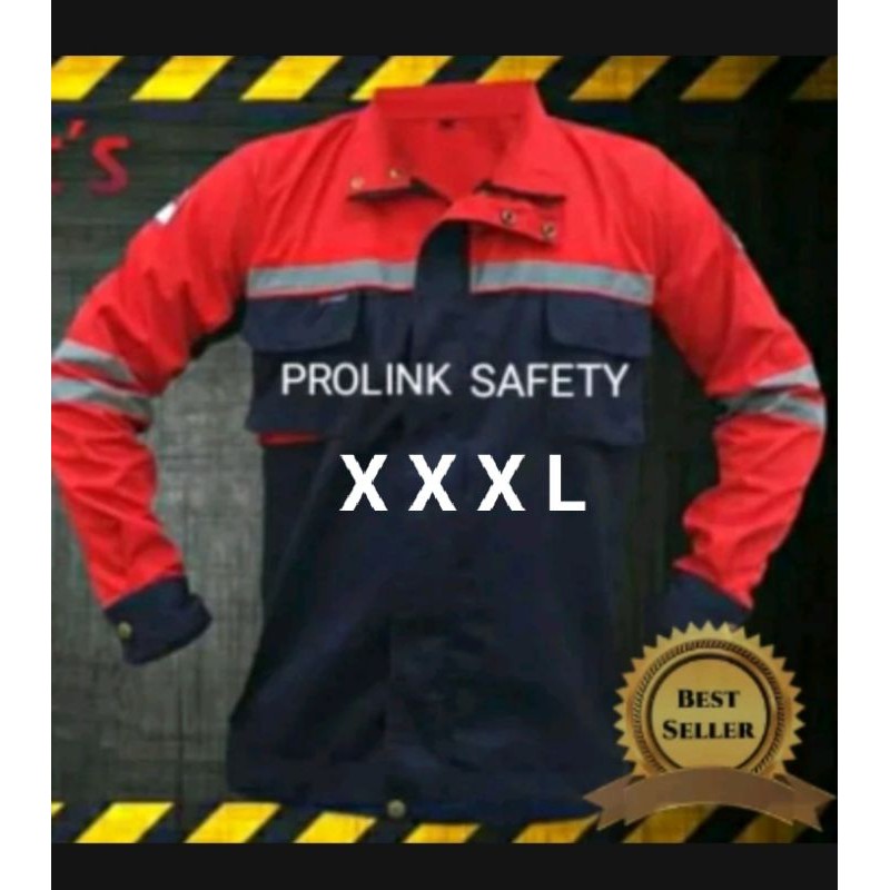 SERAGAM SAFETY JUMBO 3XL XXXL SEMI JAKET MERAH NAVY