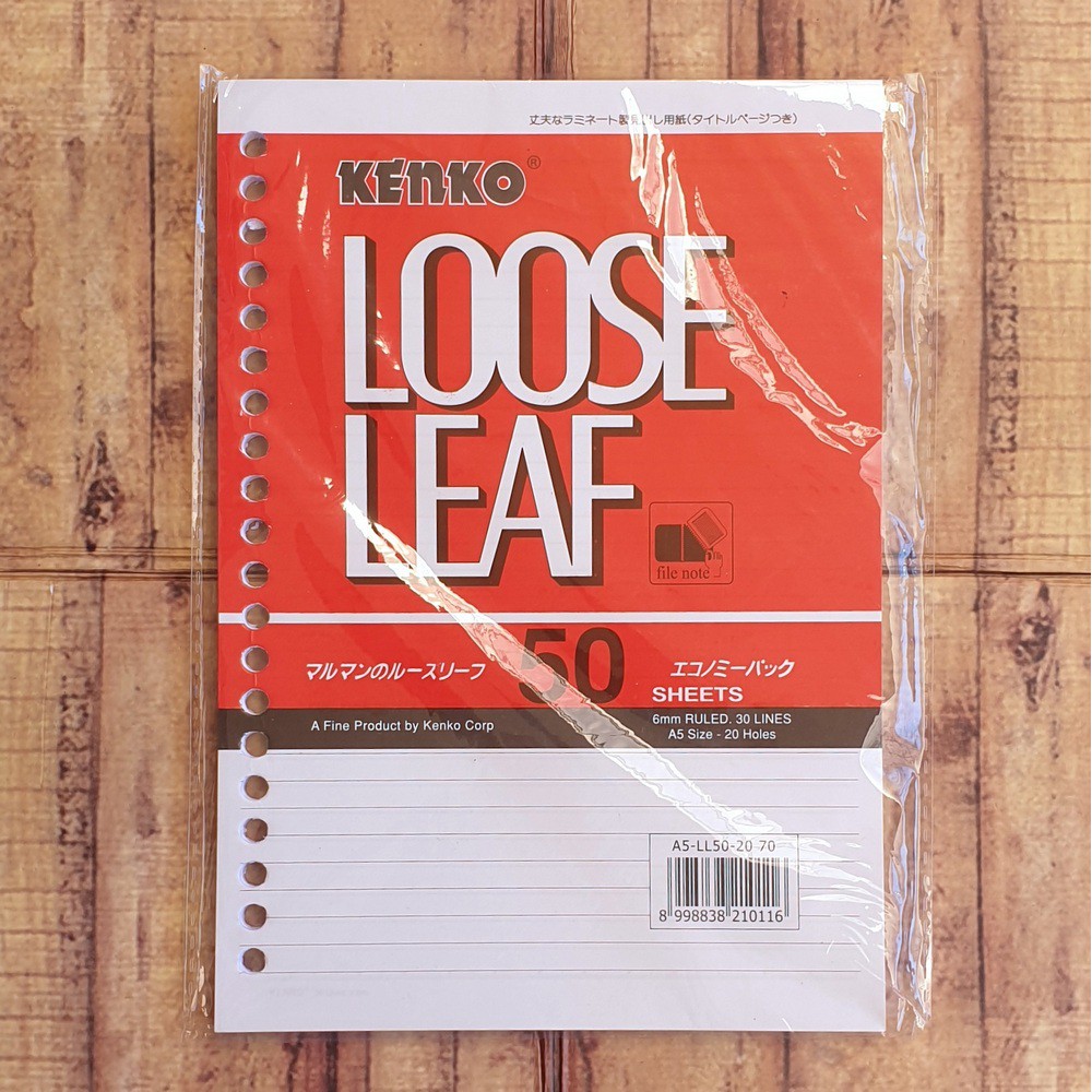 Kertas Loose Leaf Kenko Isi 50 - Isi Map Binder A5 dan B5 - Isi Binder