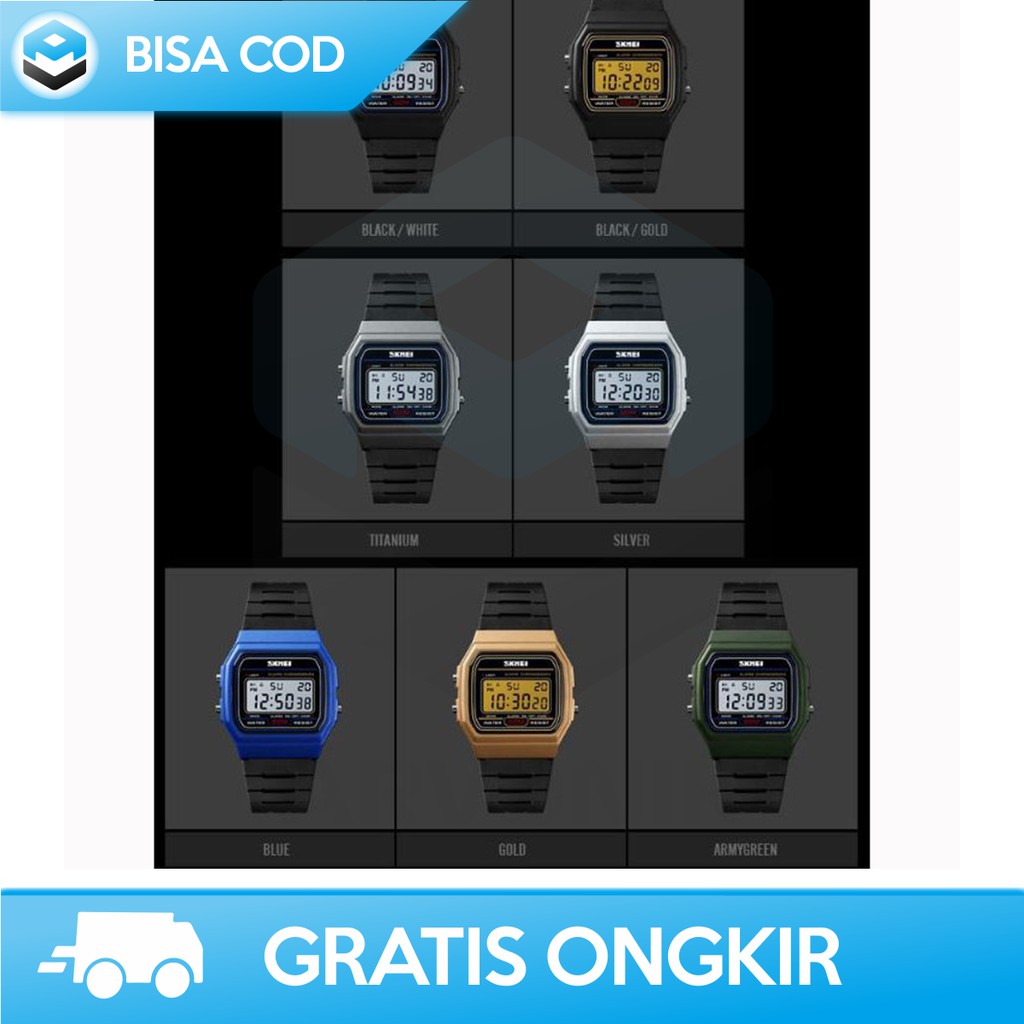 JAM TANGAN KOTAK PRIA DIGITAL SKMEI 1412 ORIGINAL - JAM TANGAN PRIA DIGITAL KOTAK ANTI AIR MURAH