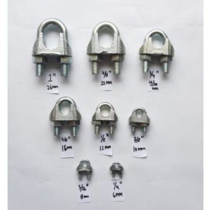 KLEM SLING 1/2 INCHI 12mm / KLEM SLING KUKU MACAN/CLAMP/ KUKU MACAN Clamp Klem Tali Kawat Baja Kabel