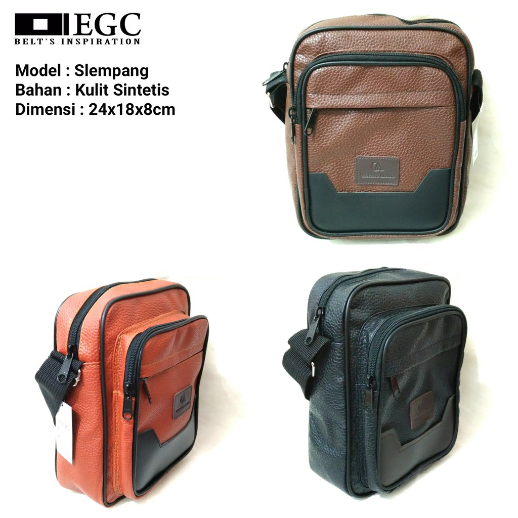 Tas Slempang Kulit Pria Sling Bag Cowok Travel Bag Laki Tas Kecil Cowo Impor Murah Keren - SELEMPANG-KULIT-JERUK