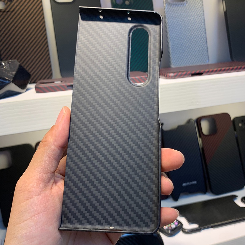 Casing Full Body Bahan Serat Karbon Shockproof Ultra Tipis Untuk Samsung Galaxy Z Fold 3