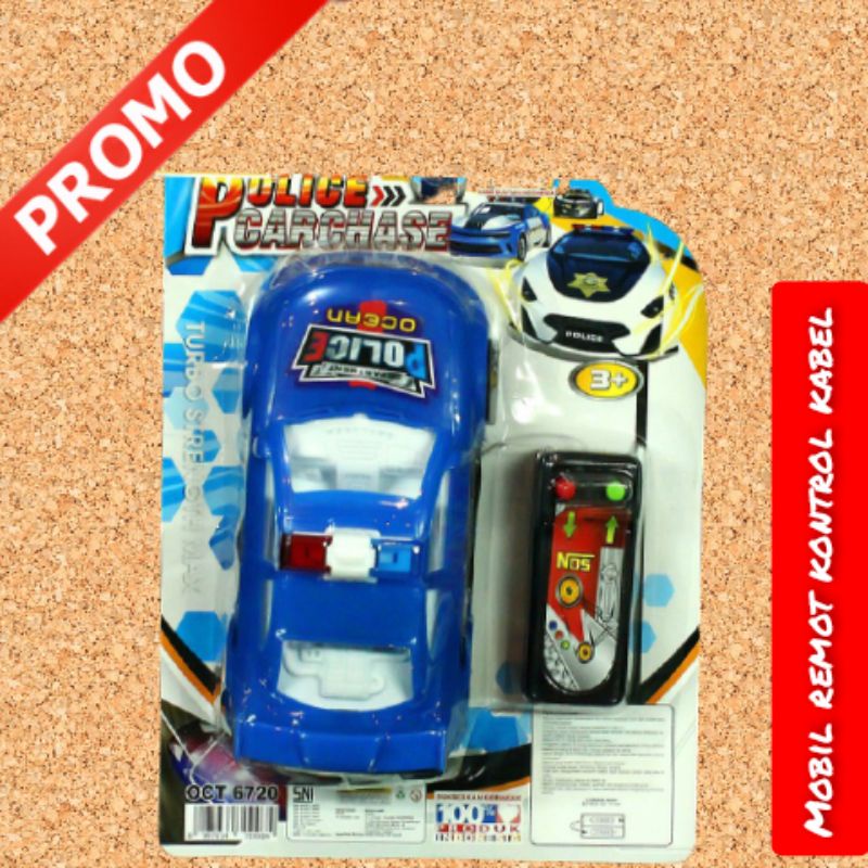 Mainan mobil polisi - mainan remote control kabel mobil polisi