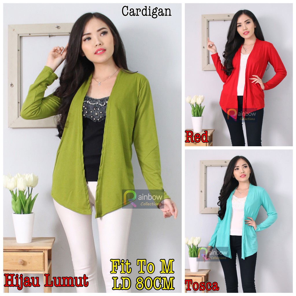 BAJU CARDIGAN POLOS WARNA MURAH WANITA