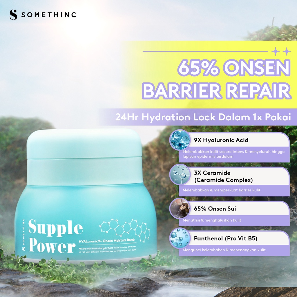 SOMETHINC Supple Power Hyaluronic9+Onsen Moisture Bomb Gel Krim Wajah 50ml Han So Hee