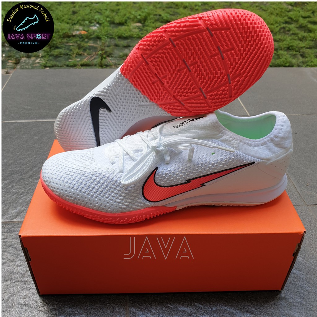 Sepatu Futsal Nike Mercurial Vapor X 13 Pro White Flash Crimson Cyan IC