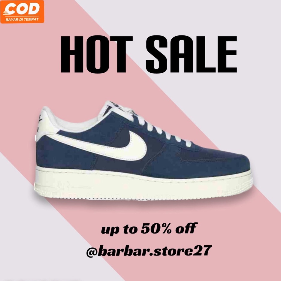 NIKE AIR FORCE 1 '07' LOW NAVY WHITE/SEPATU SNEAKERS PRIA ORIGINAL INDONESIA