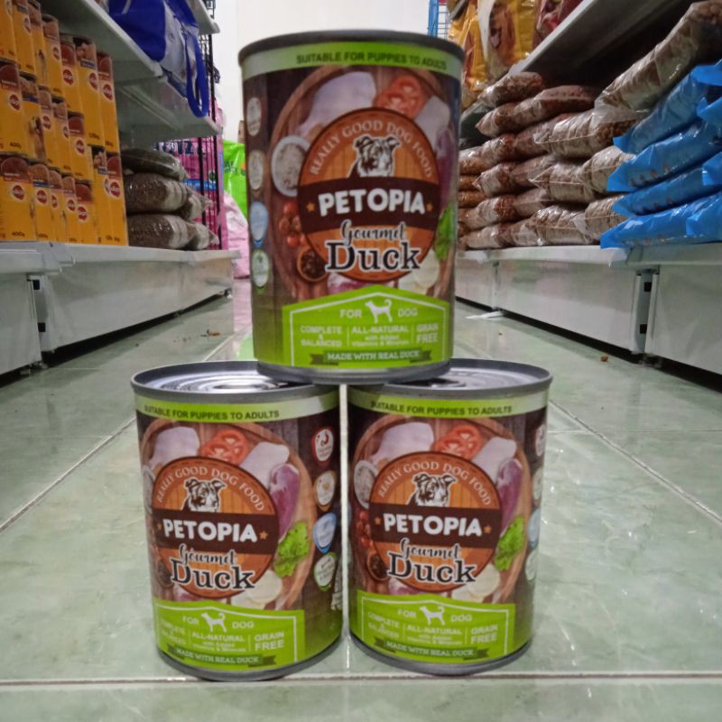 makanan kaleng Anjing Petopia Gourmet Duck 380g