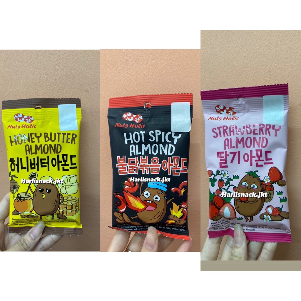 

NUTS HOLIC Honey Butter Almond / Hot Spicy Almond / Strawberry Almond Korea Halal