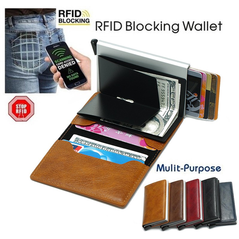 Card Wallet Anti RFID For Men ID Credit Card Holder
