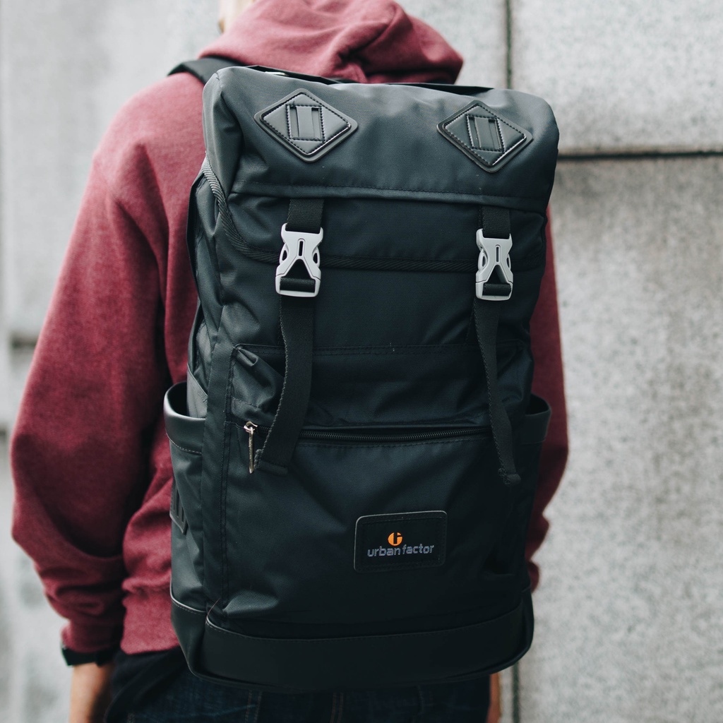 ROUTE BLACK |ManNeedMe x URBAN| Tas Ransel Pria Wanita Tas Backpack ORIGINAL