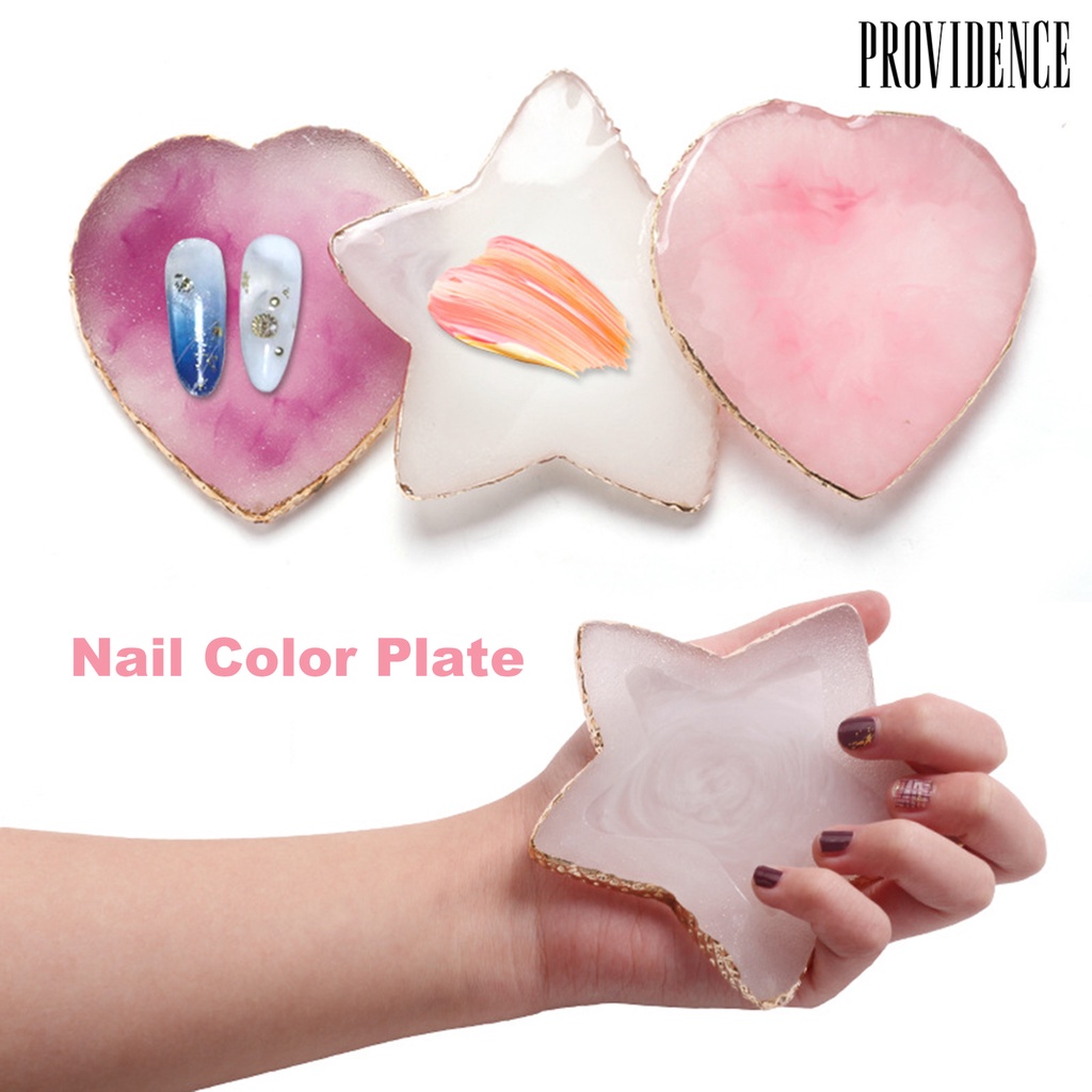 Providence Nail Color Plate Heart Star Shapes Displaying Non-Fading Natural Mixing Display Palette Gel Polish Holder for Manicure