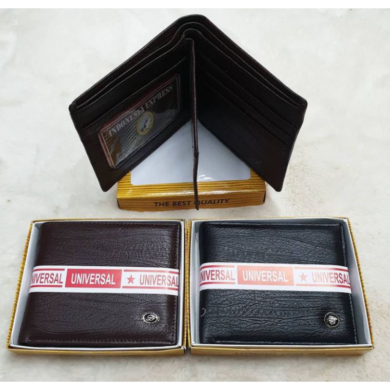 Dompet Pria Kulit Sintetis Model Urat Kayu