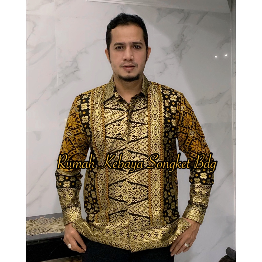 KEMEJA MELISA MOTIF SONGKET PALEMBANG FULL PURING UNTUK COUPLE SETELAN DIANDRA BATIK JUPRI BAJU KONDANGAN BAJU WISUDA  MOTIF SONGKET PRINTING RUMAH KEBAYA BANDUNG