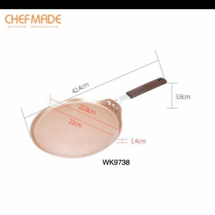 chefmade 8inch non stick crepe pan wk9738 +wooden stick/ wajan datar