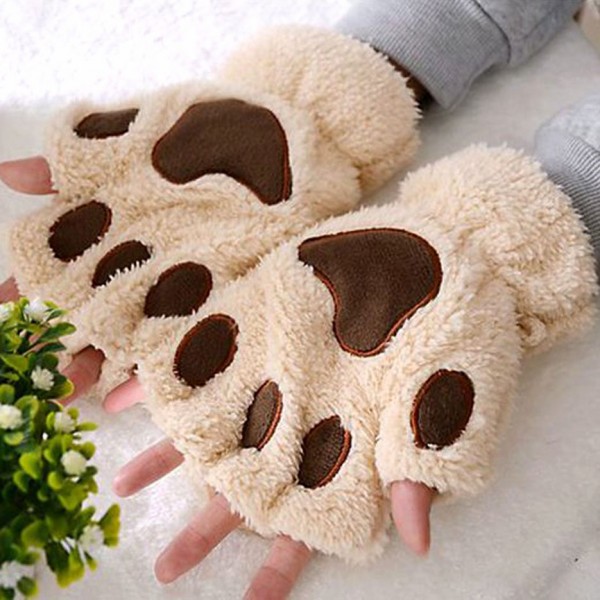 KN-17 sarung tangan paw kucing cat bear musim dingin winter neko fingerless