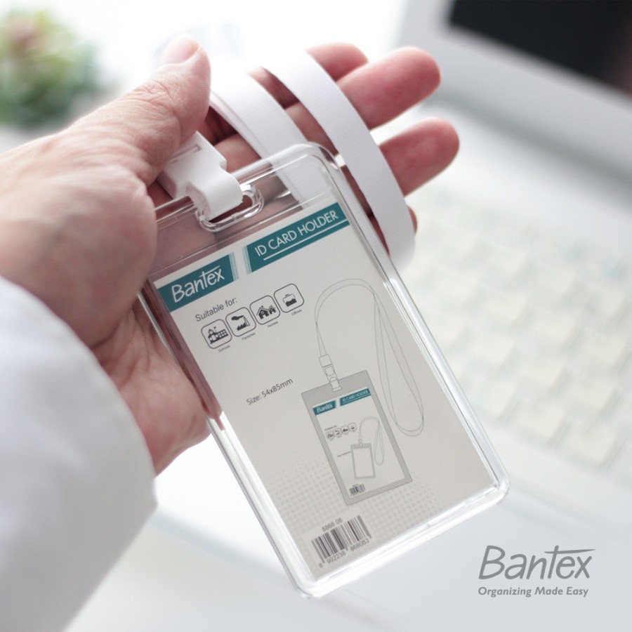 

Bantex Transparent ID Card Holder Lanyard Potrait Clear