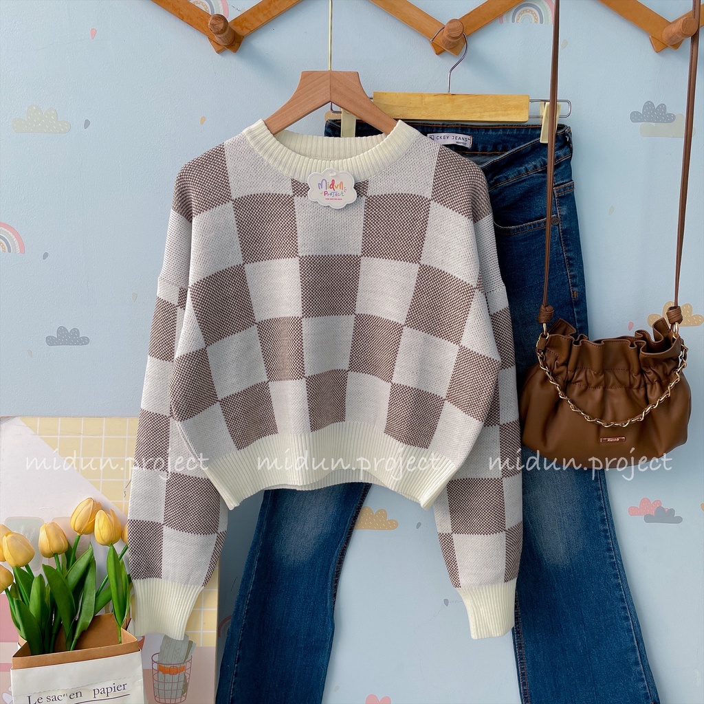 ARABELLE CROP KNIT | SWEATER MOTIF SQUARE