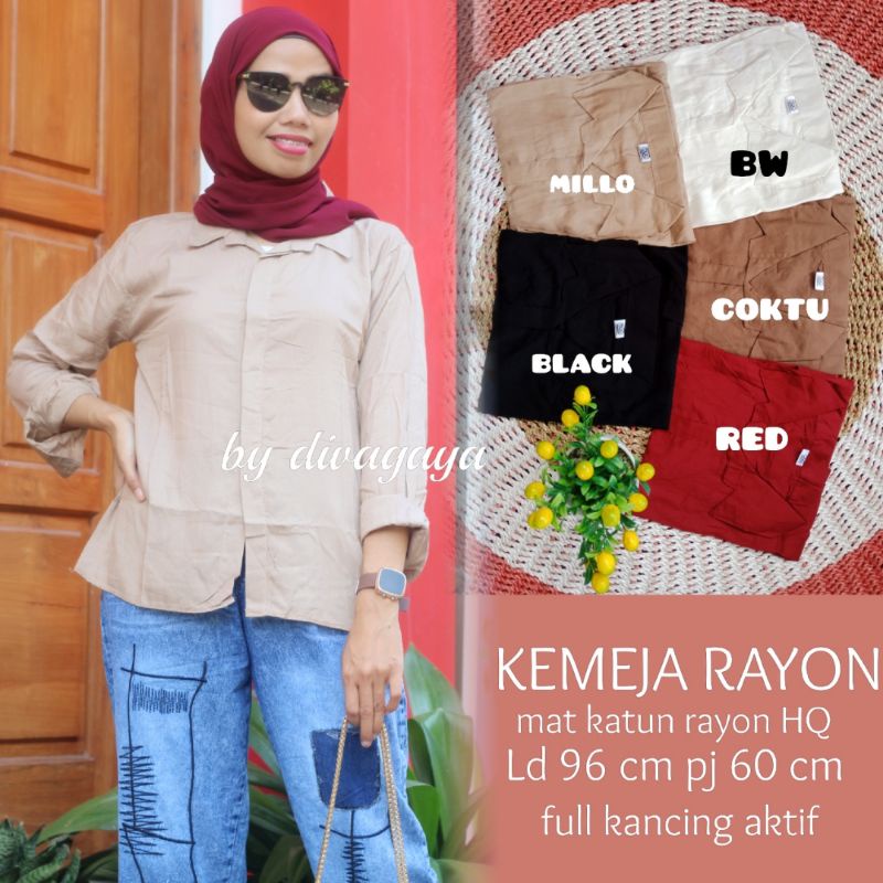 KEMEJA RAYON ADEM FULL KANCING AKTIF