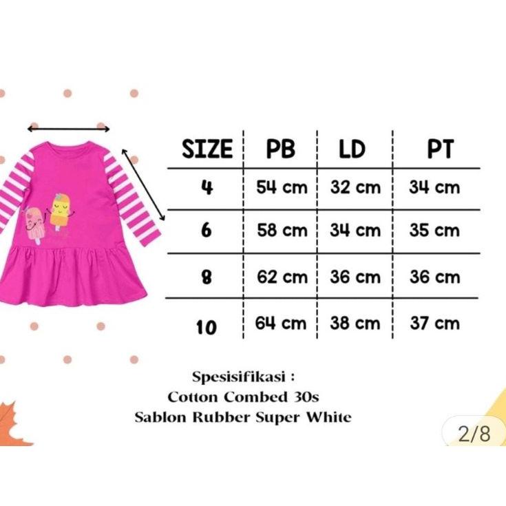 ↱ Dress Anak Perempuan/ Tunik Anak / Longsleeve Anak Lucu ↰