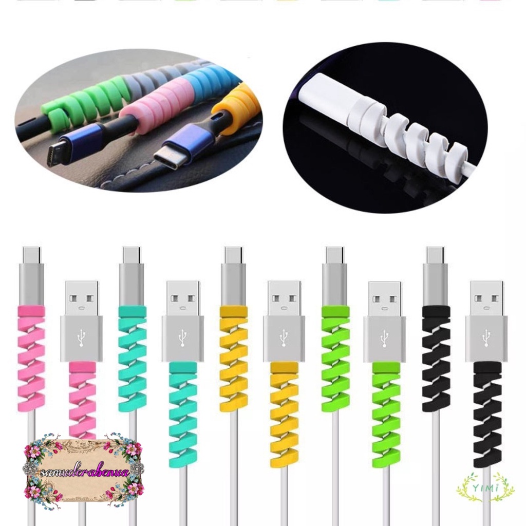 Cable Protector Spiral / Pelindung Kabel charger BISA DI TEMPEL DINDING - PROTERCTOR UJUNG KABEL SB2932