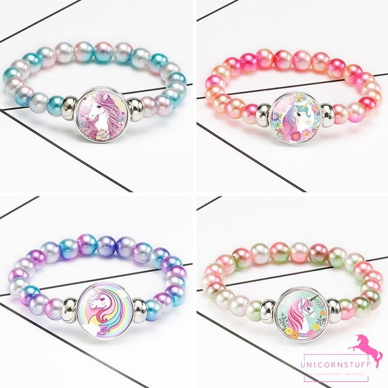 Gelang Unicorn Gelang Perempuan Motif Unicorn Kado Cewek Manik-manik