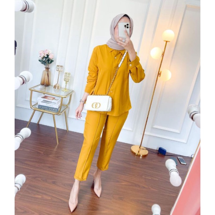 One sett salsabila By Aqila_fashion terlaris-Yellow