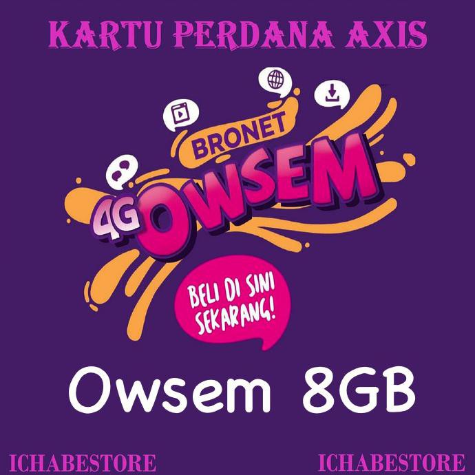 Best Seller AXIS Kartu Perdana Internet 8GB OWSEM Kuota Murah