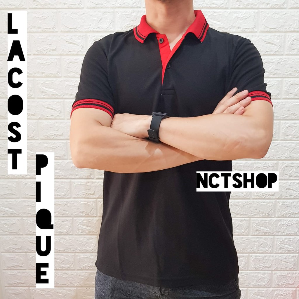 Nctshop Kaos polo bahan PIQUE - polo shirt-Hitam