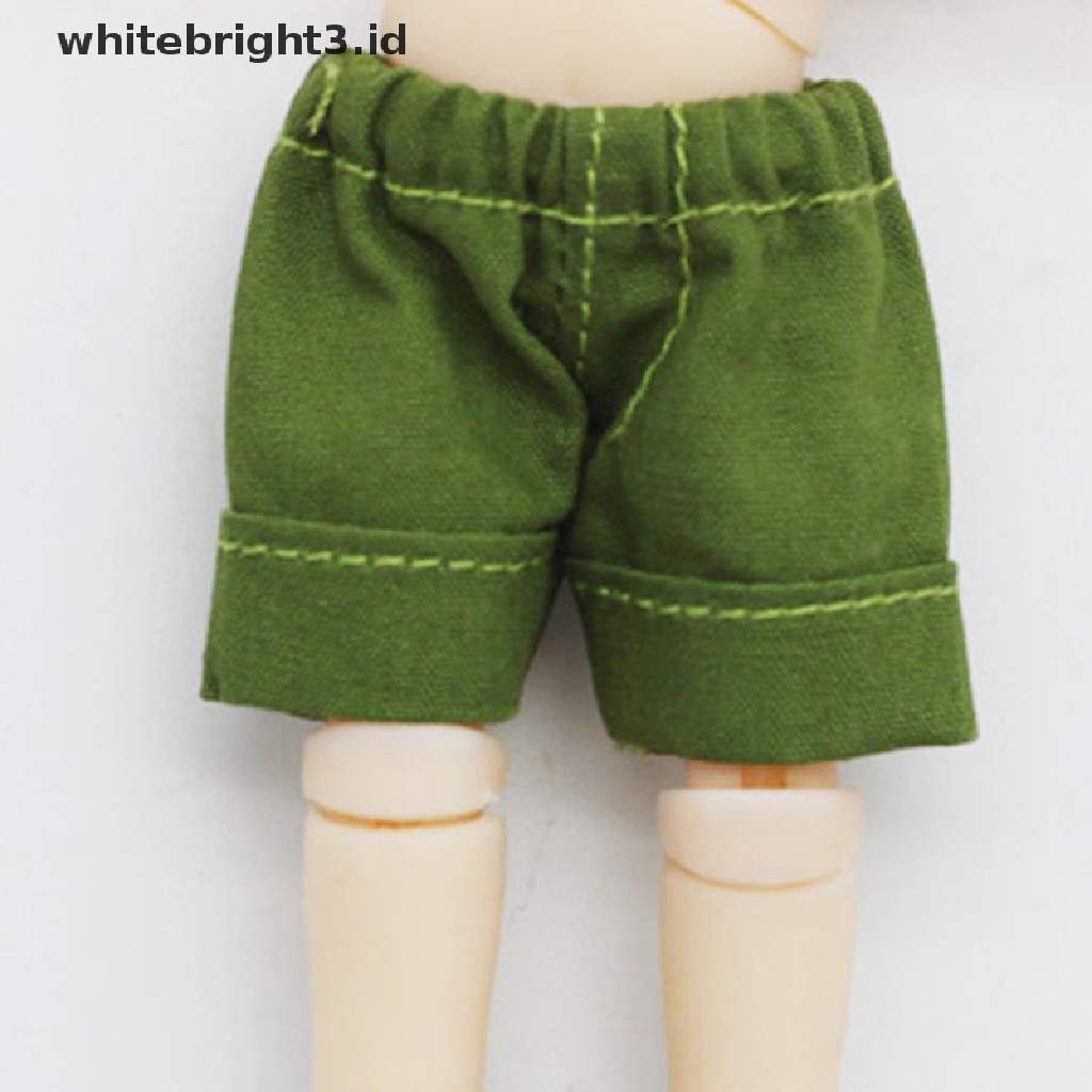 (whitebright3.id) Celana Pendek Jeans Untuk Aksesoris Boneka OB11 Skala 1: 12