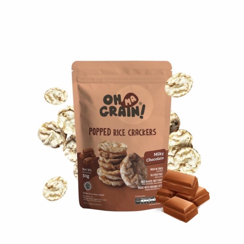 

Oh Ma Grain Milky Chocolate Popped Rice Crackers 50g (No MSG)