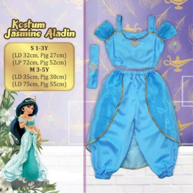 KOSTUM COSTUME JASMIN ALADIN BIRU FROZEN