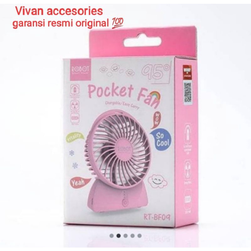 ROBOT RT-BF09 Kipas Angin Elektrik Portable ROBOT Kipas Mini Charger BLUE