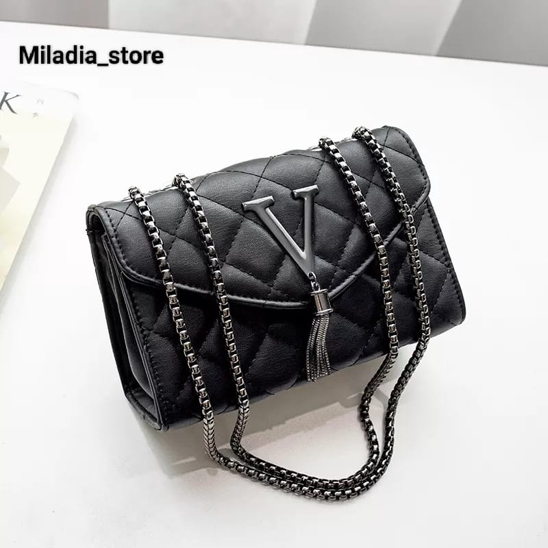 M_s 042 Tas Selempang Wanita / Tas Bahu / Tas Pesta / Tas Kondangan / Vina Slingbag / Tali Rantai