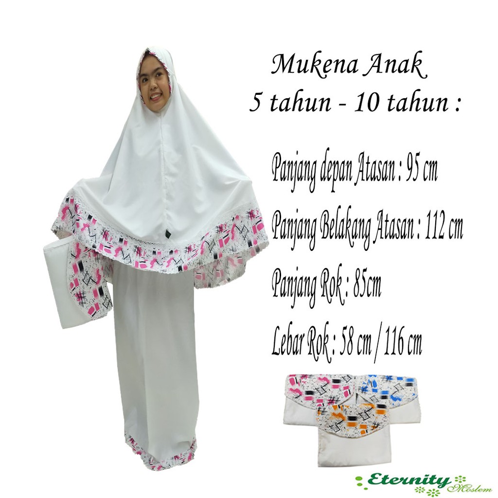 Mukena Anak Anak 5Tahun - 10Tahun Mukena ETERNITY Premium Terbaru