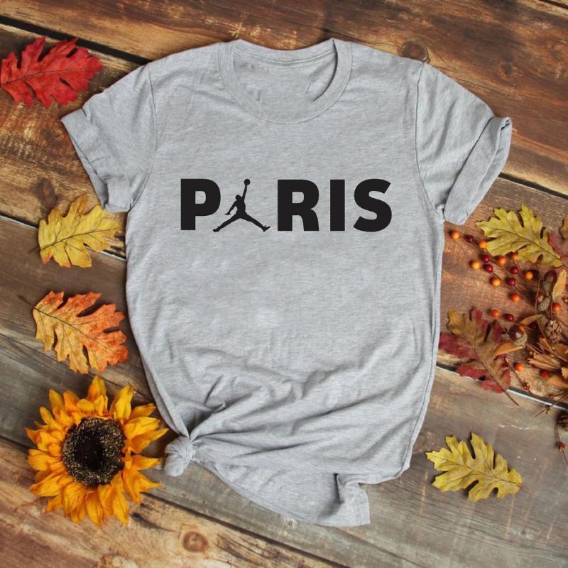 Kaos Cewek PARIS Jordan Baju Oblong Lengan Pendek Kaos Distro Cewek Logo Tshirt Women