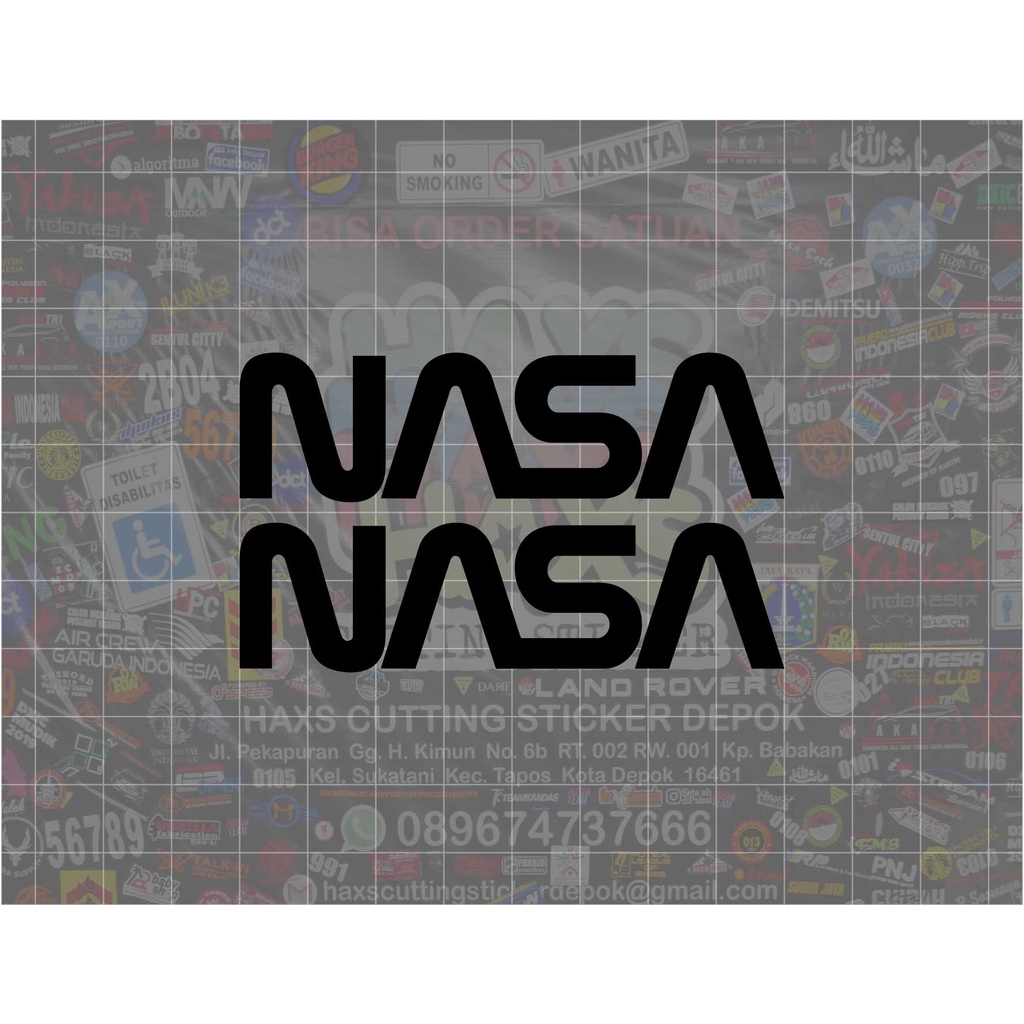 Cutting Sticker Logo Nasa Sepasang Ukuran 8 Cm Untuk Mobil dan Motor