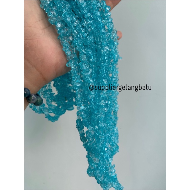 kerikil Batu soft blue quartz 1cm kilap renteng kuarsa biru muda bahan