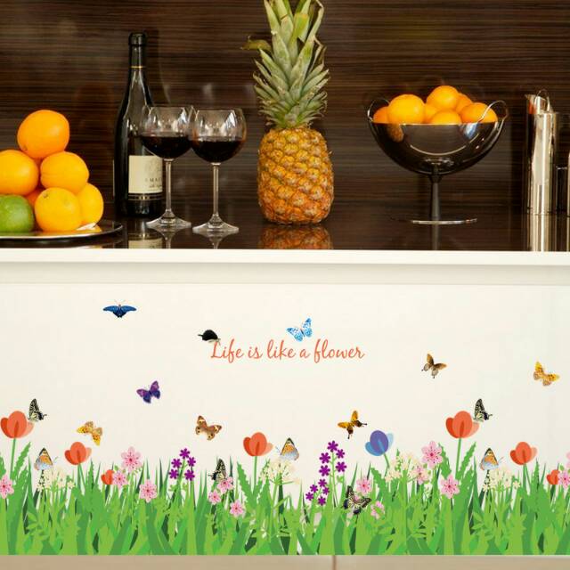 RELIZA WALLSTICKER / STIKER DINDING COLORFUL GRASS RUMPUT HIJAU WALL STICKER SK9057