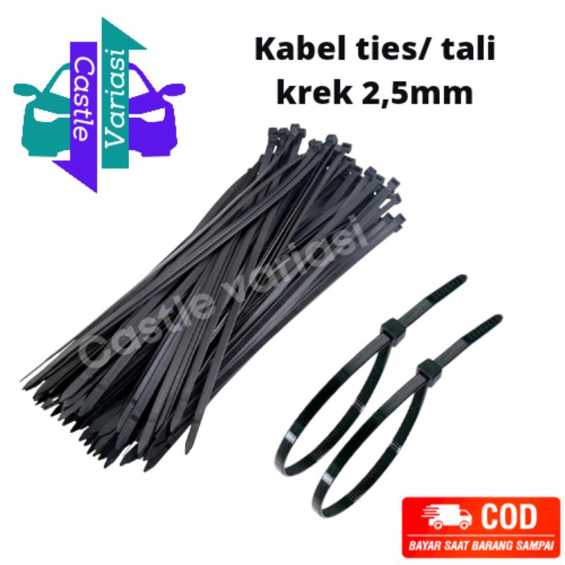 

Kabel Tis 2.5 mm 2,5 mm 15 cm Cable Ties Nilon Nylon putih 100 pcs tali tis ties