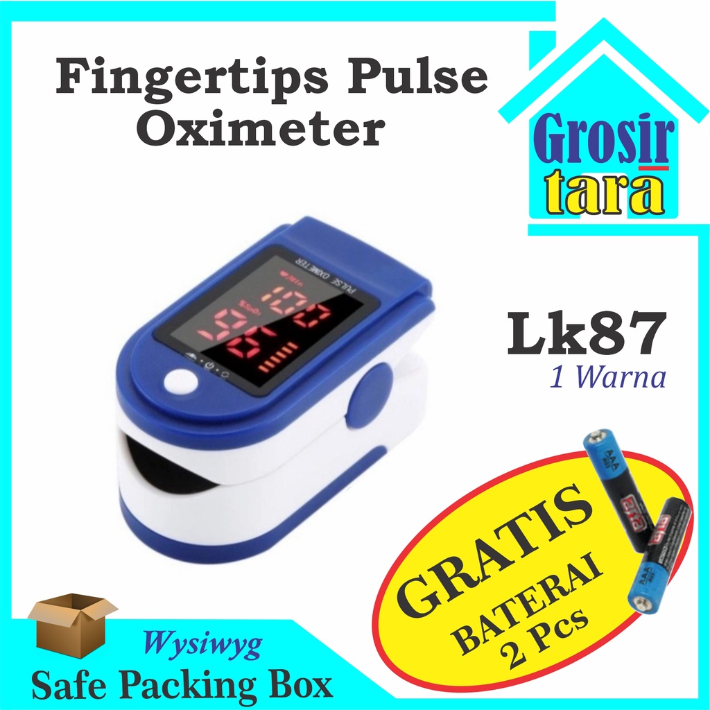 Fingertip pulse oxymeter oximeter LK87 SpO2 alat ukur kadar oksigen dalam darah LK 87