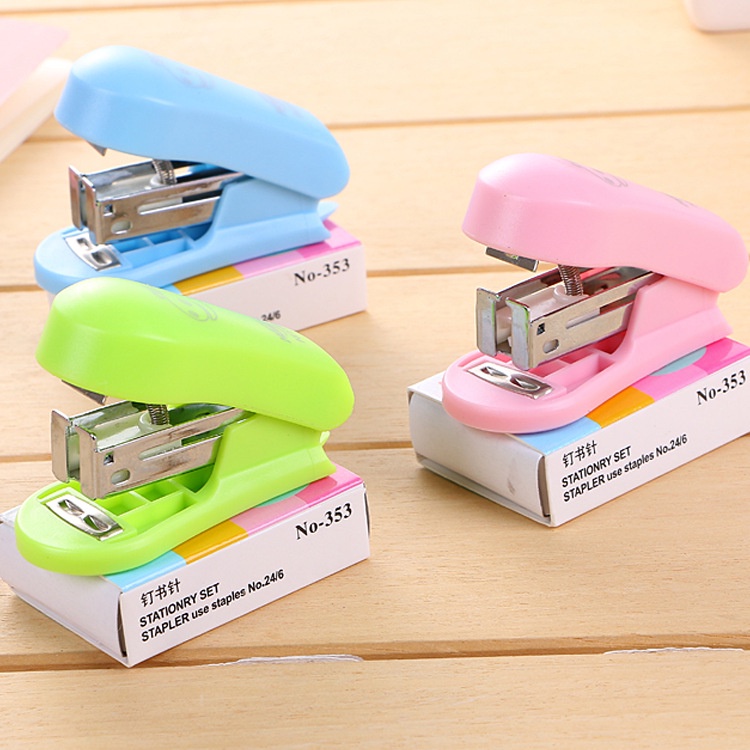 Staples Mini Stapler Ukuran Kecil Unik Lucu Bonus isi Praktis