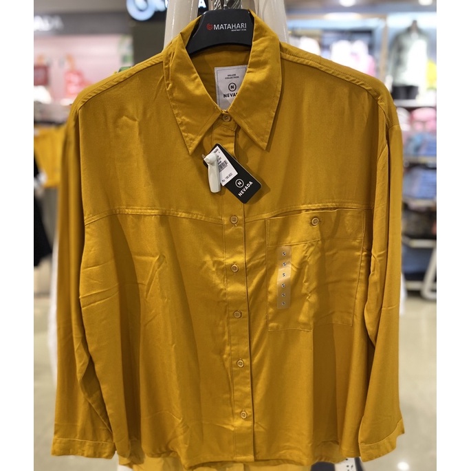 Kemeja Polos Lengan Panjang Wanita Brand Nevada Original (S-XL)