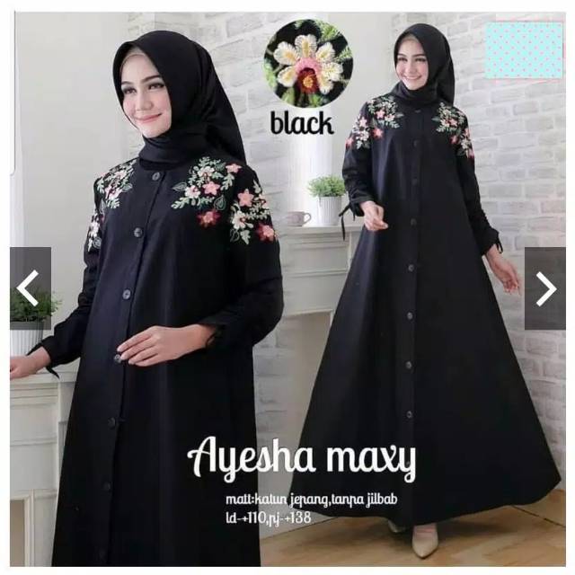 Bordir ayesha maxy baju gamis pakaian wanita dress fashion muslim