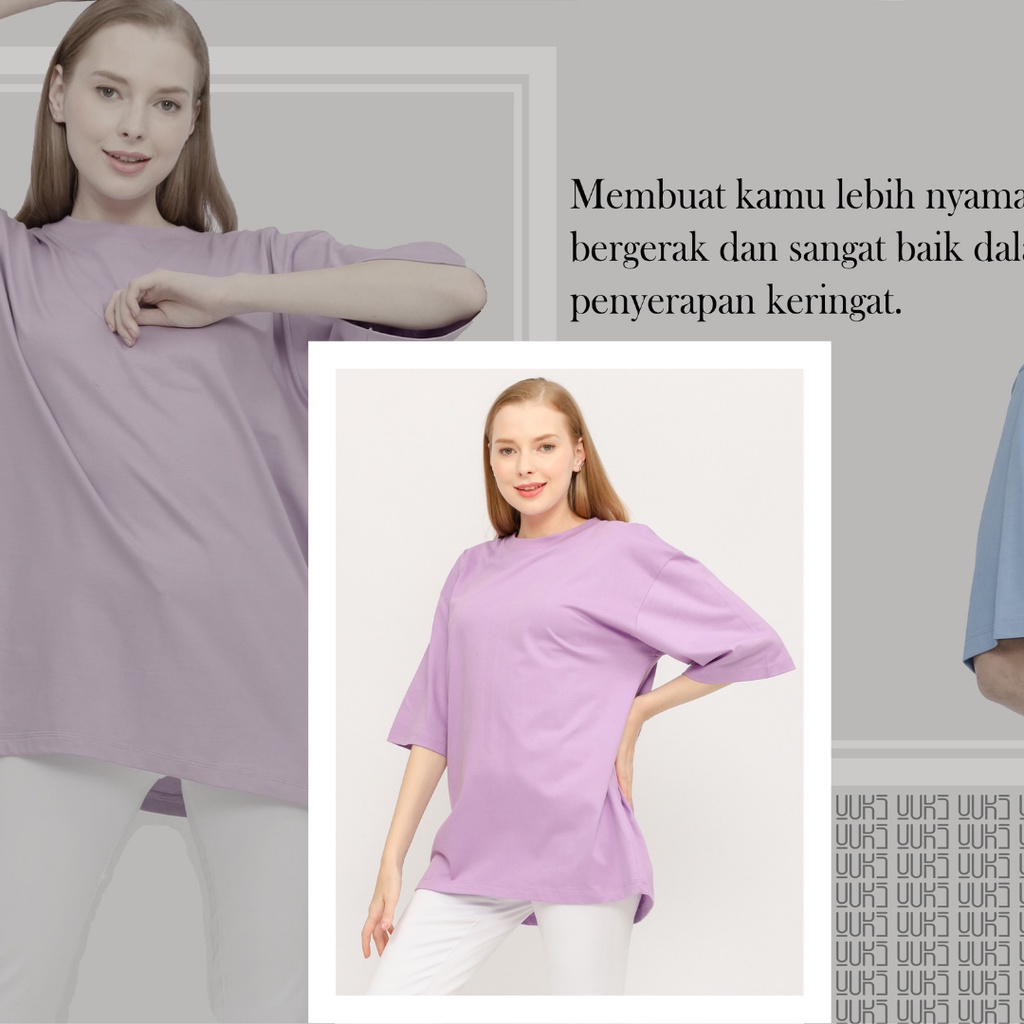 KAOS POLOS OVERSIZE PRIA &amp; WANITA COTTON COMBED 24s BAJU BIG SIZE KOREAN STYLE TSHIRT OVERSIZED