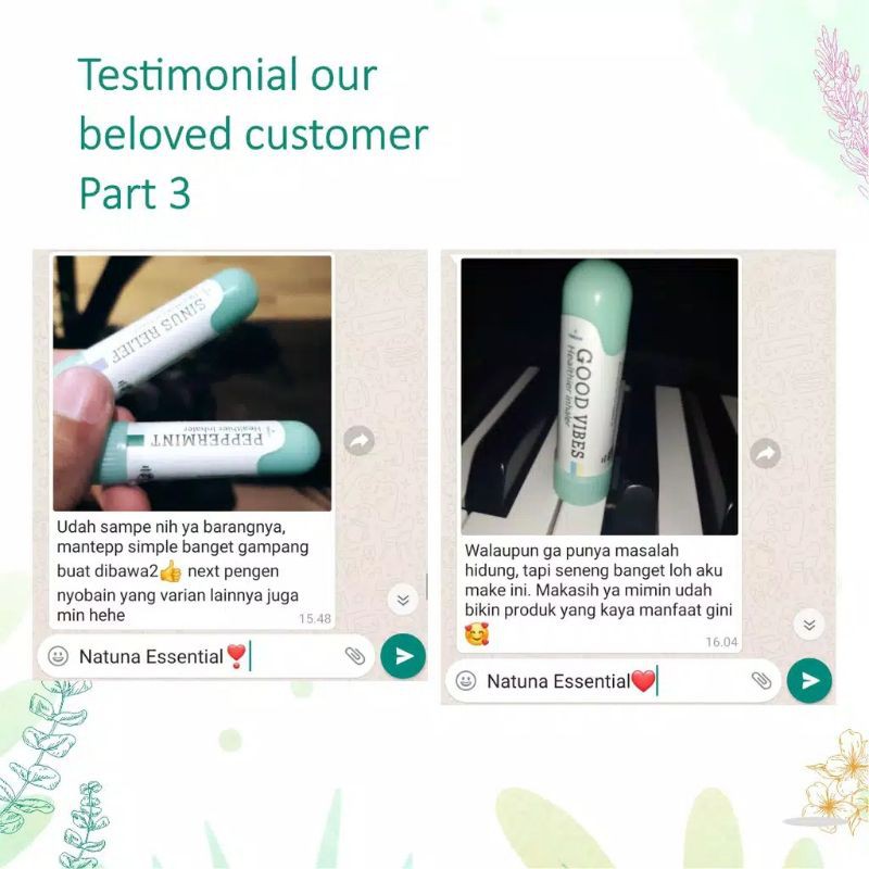 NATUNA Healthier Inhaler Essential Oil Pure Minyak Essential Atsiri Aroma Terapi Esensial