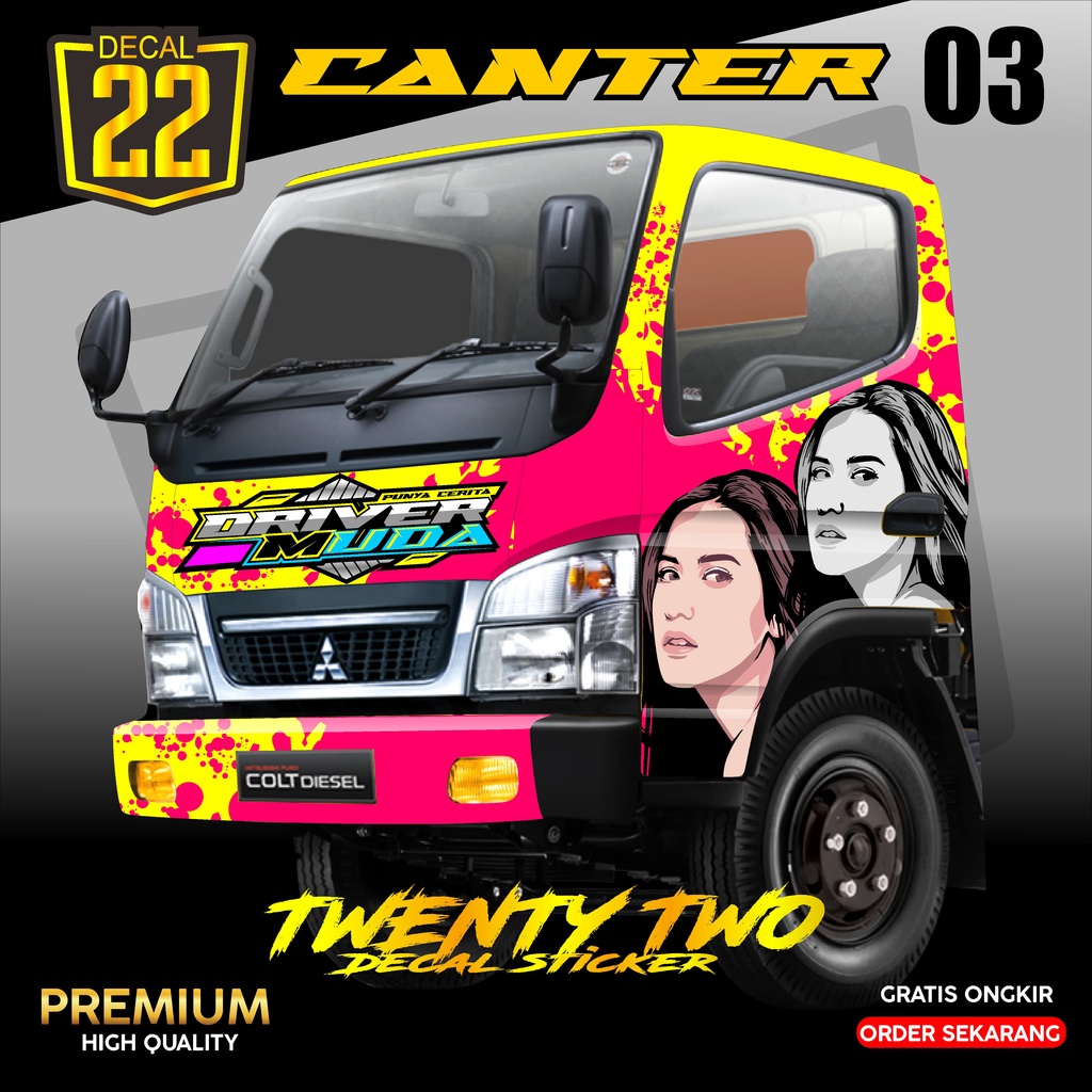 STIKER TRUK CANTER /DECAL STIKER TRUK CANTER /STIKER MOBIL TRUK CANTER FULL KABIN  KODE 03 Podo