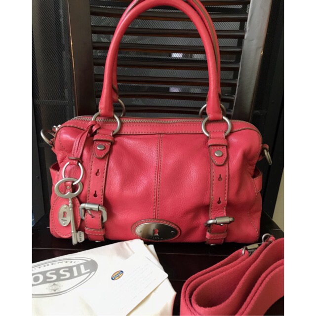 Tas Fossil Maddox Satchel Pink Size L