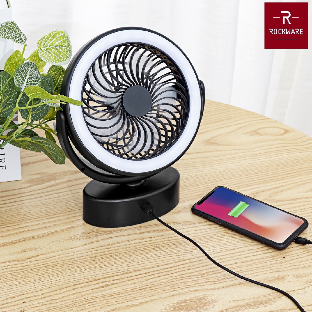 ROCKWARE AST-5590 - 2 in 1 LED Light Camping Fan - Kipas dan Lampu LED