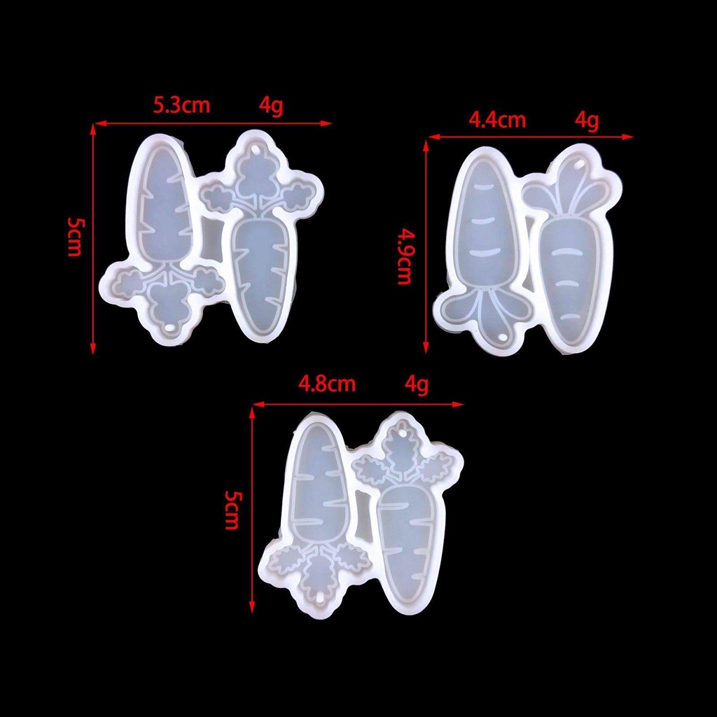 Cetakan Resin Bentuk Wortel Bahan Silikon Untuk Liontin Kalung